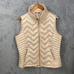Calvin Klein Size XXL Down Puffer Light Pink Headphone Access Zipper Front Vest